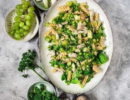 Fresh Spinach and Grape Pasta Salad